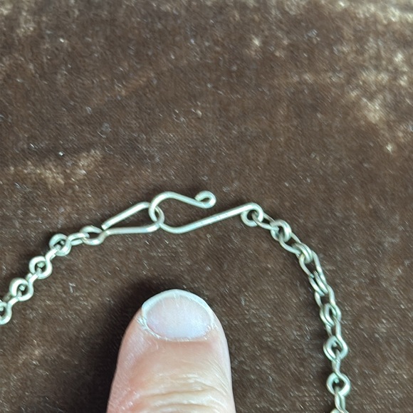 Vintage Art Deco Turquoise Metalwork Blue stone Necklace (possibly Sterling)🤩 - Picture 11 of 14